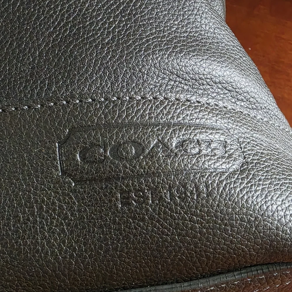 Coach 70308 Thompson Messenger Charcoal Gray Leather Laptop Messenger Bag